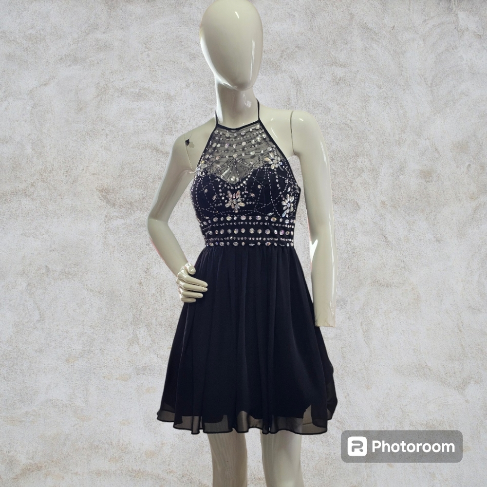 WINDSOR halter prom/ pageant / evening black dress juniors 7/8